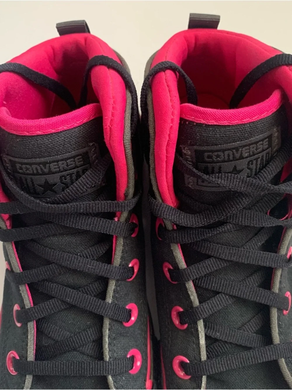 Converse Chuck Taylor All Star “Static Hi” Black/Hot Pink Shoes